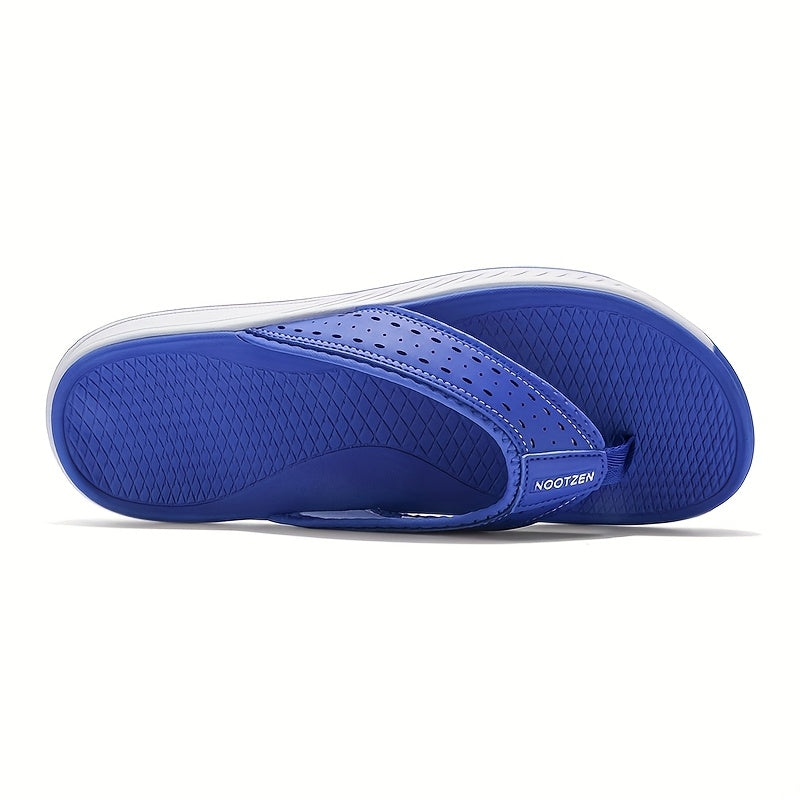 Men's Non-Slip Sport Flip Flops - Slip-On Beach Sandals with Cushioned EVA Sole, Lightweight PU Upper - All-Season Indoor/Outdoor Shoes for Gym, Travel, Casual Walking - Men's Comfortable Thong Sandals, Beach Shoes, Travel Footwear, Sleek Design,