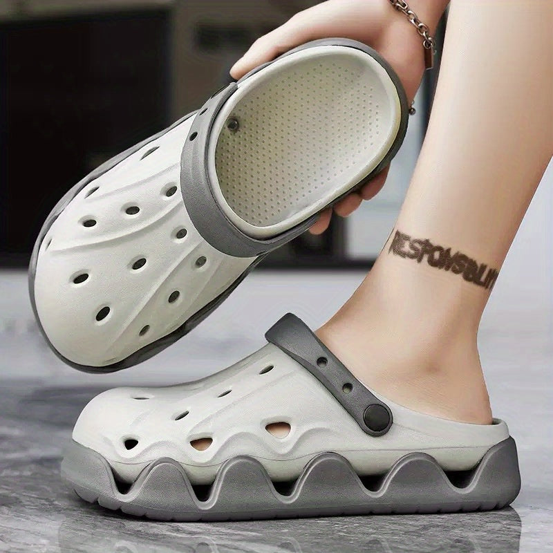 2025 Summer New Thick-Soled Breathable Non-Slip Beach Sandals, Stylish And Water-Draining Casual Flip-Flops.