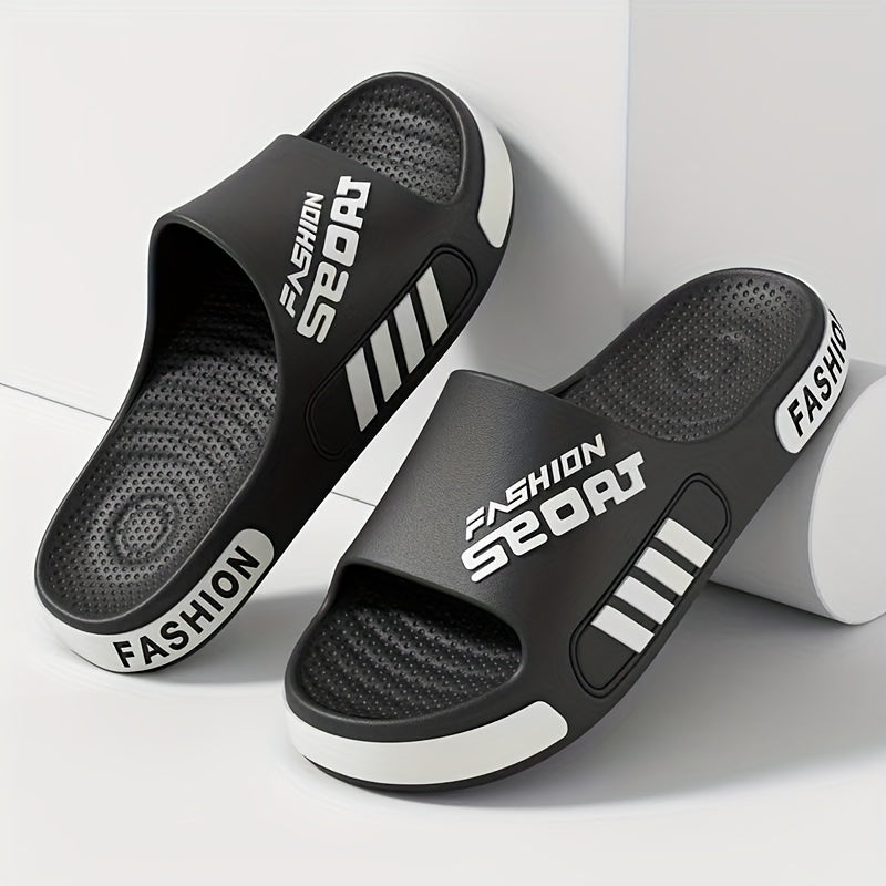 Men'S Summer Fashion Massage Slides - Non-Slip Textured Design, EVA Material, Breathable Open-Toe Slippers for Home, Outdoor, and Beach Use, Indoor Slippers | Casual Slippers | EVA Slides, Summer Sandals