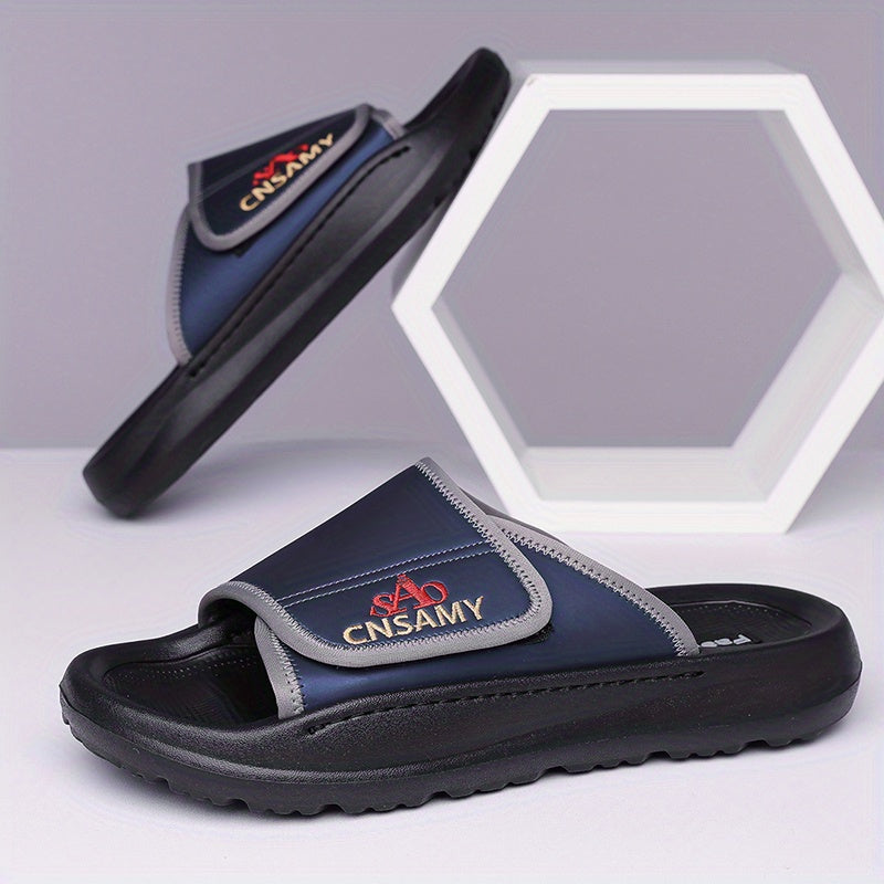 SND Men'S 2025 New Lightweight Quick-Dry Sandals - Fashion Open-Toe Slippers Suitable for Indoor/Outdoor Beach and Casual Wear, Summer Outdoor Slip-Ons, Soft EVA Sole, Non-Slip, Solid Color, Round Toe, Men'S Fashion Anti-Slip Flip-Flops, Comfortable Thick