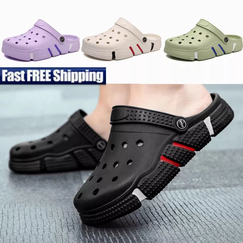 Mens Slip on Garden Mules Clogs Shoes Sports Sandals Beach Swim Slippers Shoes