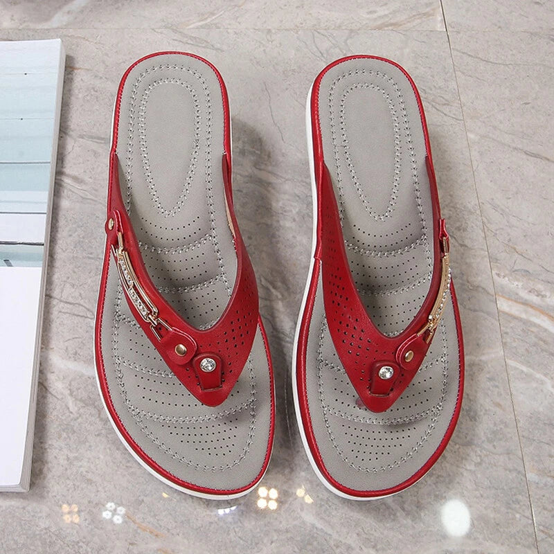 Summer Womens Flip Flops Thong Sandals Arch Support Cushion Slippers Soft Shoes