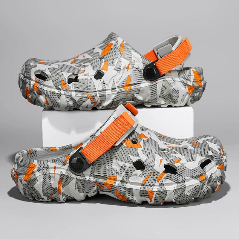 Men's Outdoor Garden Clogs, Beach Sandals, Adjustable Mules Slip-On Slippers