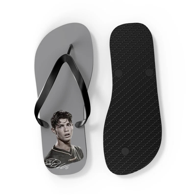 Sporty Flip Flops Featuring Iconic Athlete | Cool Casual Summer Slippers, Beach