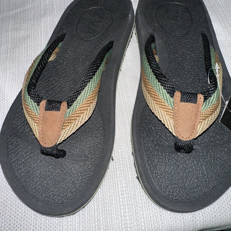 ZVA Mens Comfort Flip Flops Thong Sandals with Arch Support Slippers Size 8