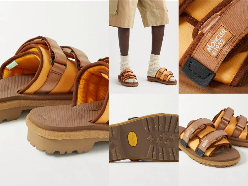 Moncler X Suicoke Moto Mountain Ripstop Vibram Sole Slides Shoes Sandals New 43