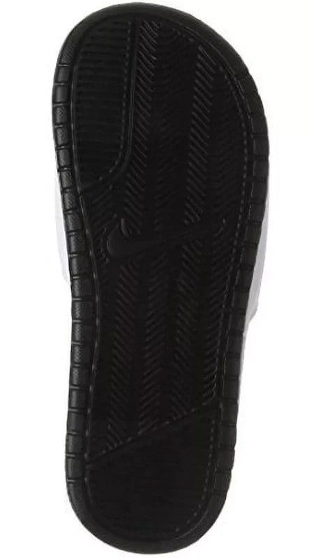 Nike Benassi JDI Swoosh Slides Sandals Slipper White Black Size 7 343880-100