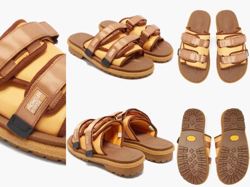 Moncler X Suicoke Moto Mountain Ripstop Vibram Sole Slides Shoes Sandals New 43