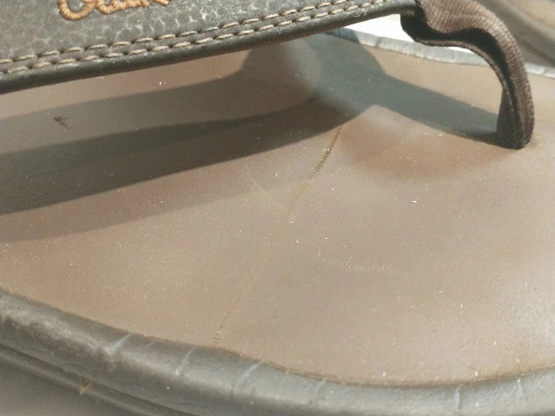 Olukai Ohana Flip Flop Mens Size 12 Brown Slipper Slide Thong Beach Surf Sandals