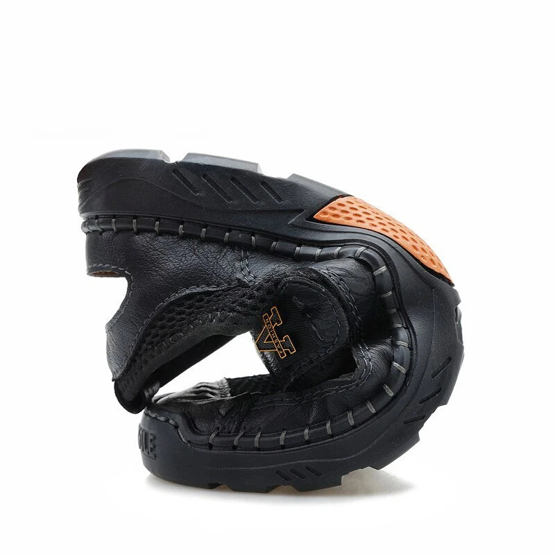 Summer Men Leather Sandals Outdoor Fashion Walking Beach Rome Slipper