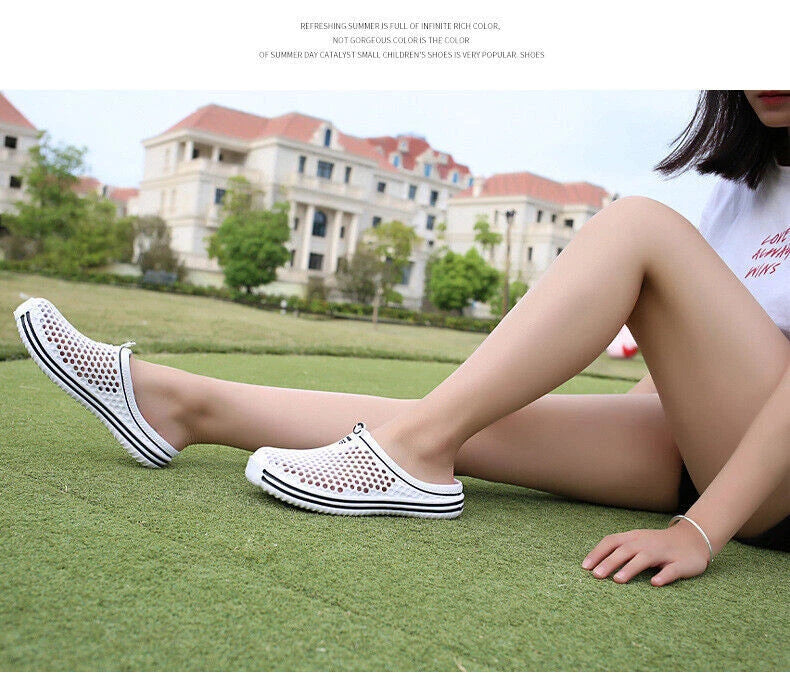 Womens Mens Summer Slippers Hollow Beach Sandals  Holiday Garden Flip Flop Shoes