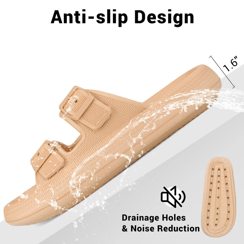 Women Men Cloud Slide Sandals Water Slippers Thicken Sole Bathroom Shoes US Size