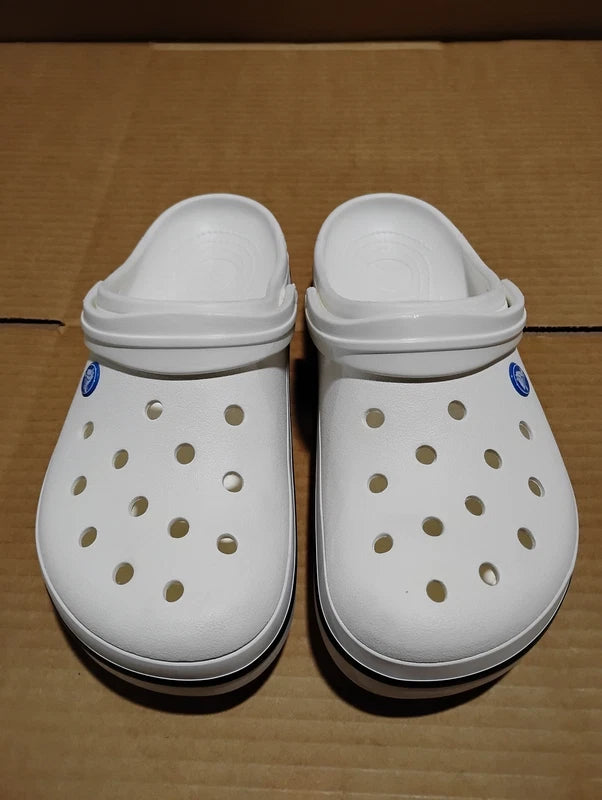 UsedLikeNew_Crocs Men's and Women's Crocband Clog, White, 12 Women/10