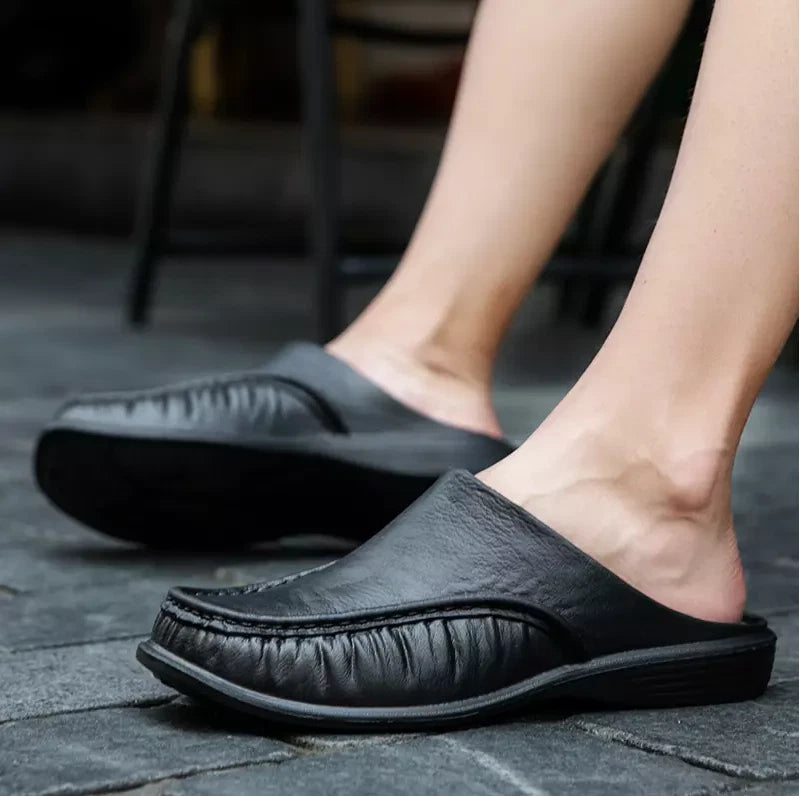 Men Summer Beach Round toe Low top Casual Slippers Slip on Loafers Mule Shoes Sz