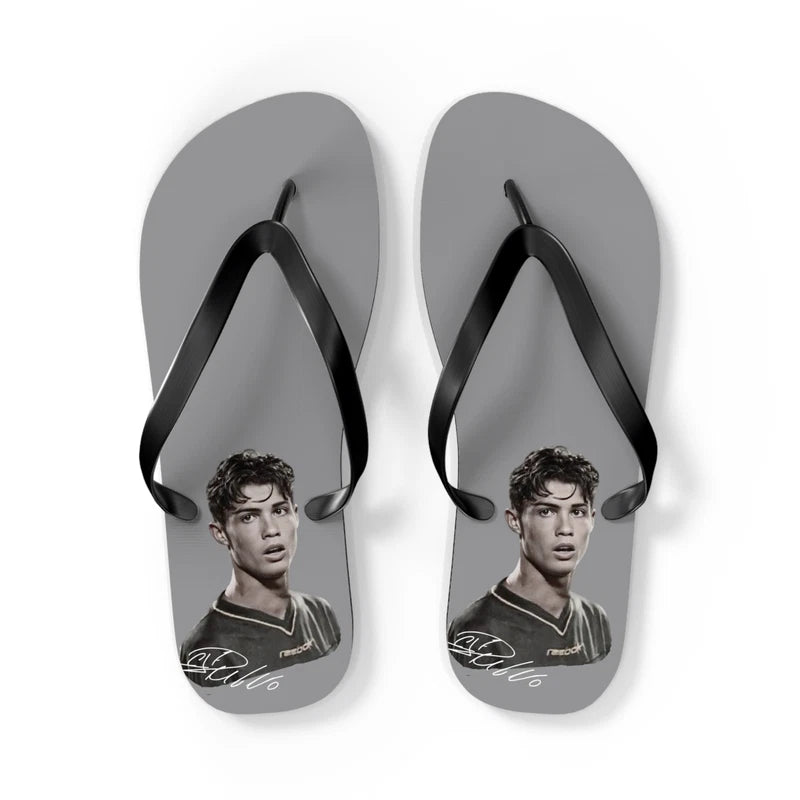 Sporty Flip Flops Featuring Iconic Athlete | Cool Casual Summer Slippers, Beach