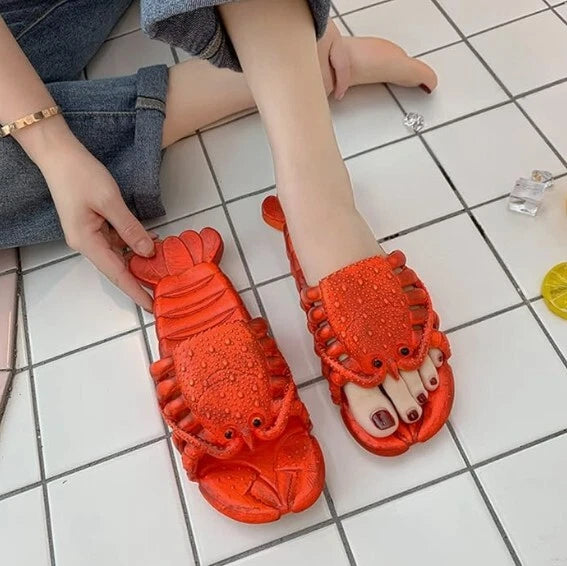 Lobster Flip Flops,Lobster Slipper,Lobster Slide,Lobster Pool Beach Shower Shoes