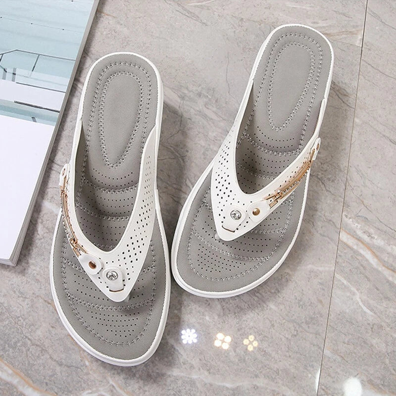 Summer Womens Flip Flops Thong Sandals Arch Support Cushion Slippers Soft Shoes