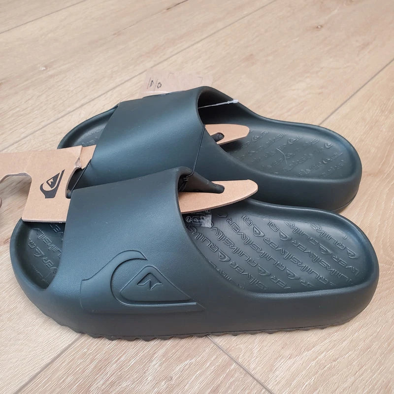 New Quiksilver Cloudbreak Black Slides Slippers Sandals Mens Size 9