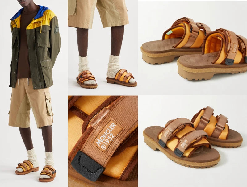 Moncler X Suicoke Moto Mountain Ripstop Vibram Sole Slides Shoes Sandals New 43