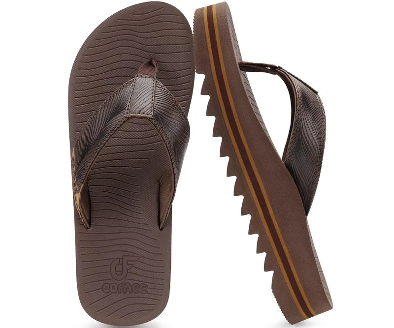 Mens Arch Support Flip Flops Memory Foam Comfortable Cushioned Recovery Walki...