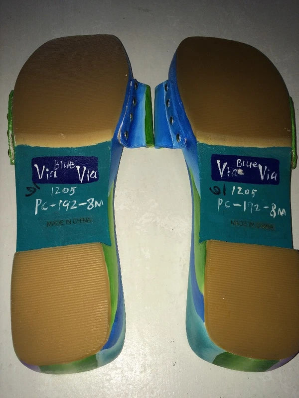 Blue Via Via Women's Slippers Size 8M