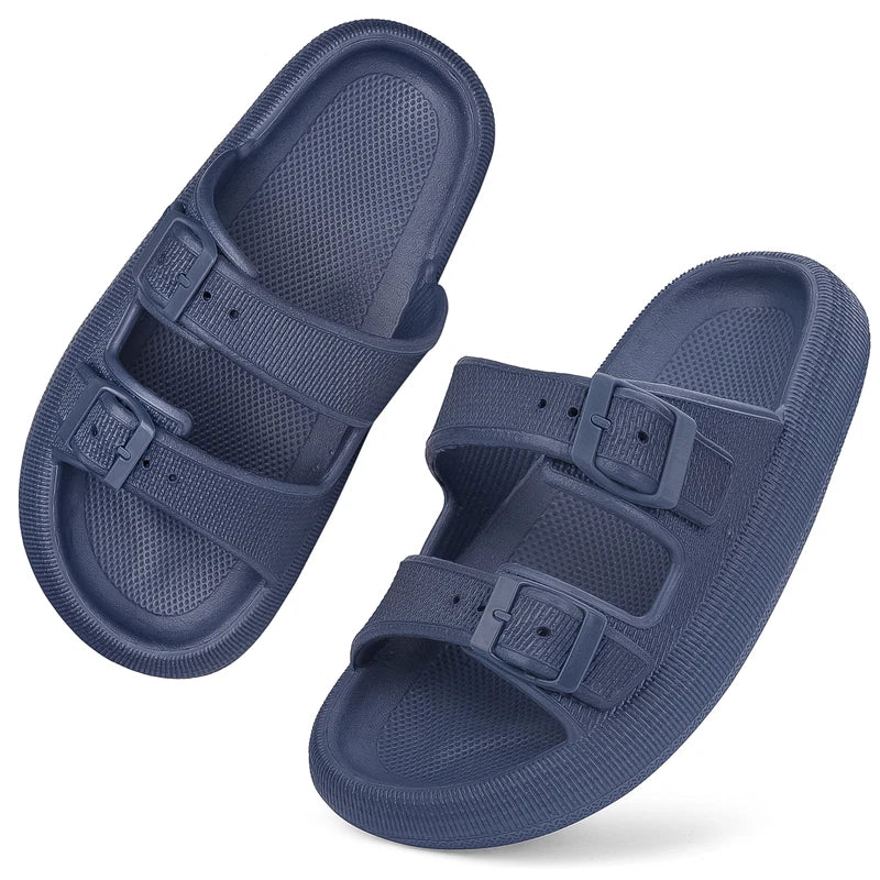 Women Men Cloud Slide Sandals Water Slippers Thicken Sole Bathroom Shoes US Size