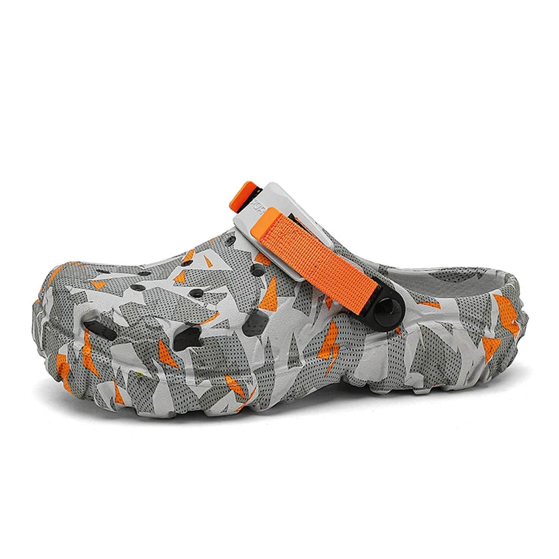 Men's Outdoor Garden Clogs, Beach Sandals, Adjustable Mules Slip-On Slippers
