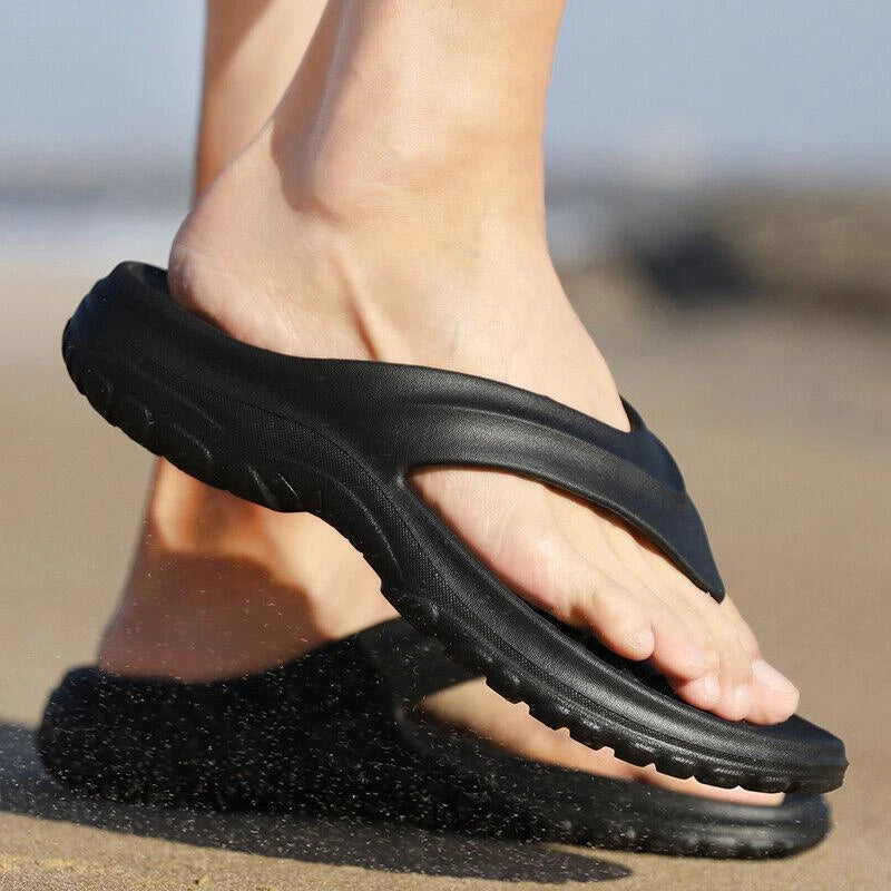 Men's Shoes Summer Slippers Toe Separators Flat Mules Soft Sandals Beach Sandals