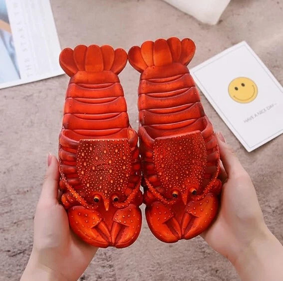 Lobster Flip Flops,Lobster Slipper,Lobster Slide,Lobster Pool Beach Shower Shoes