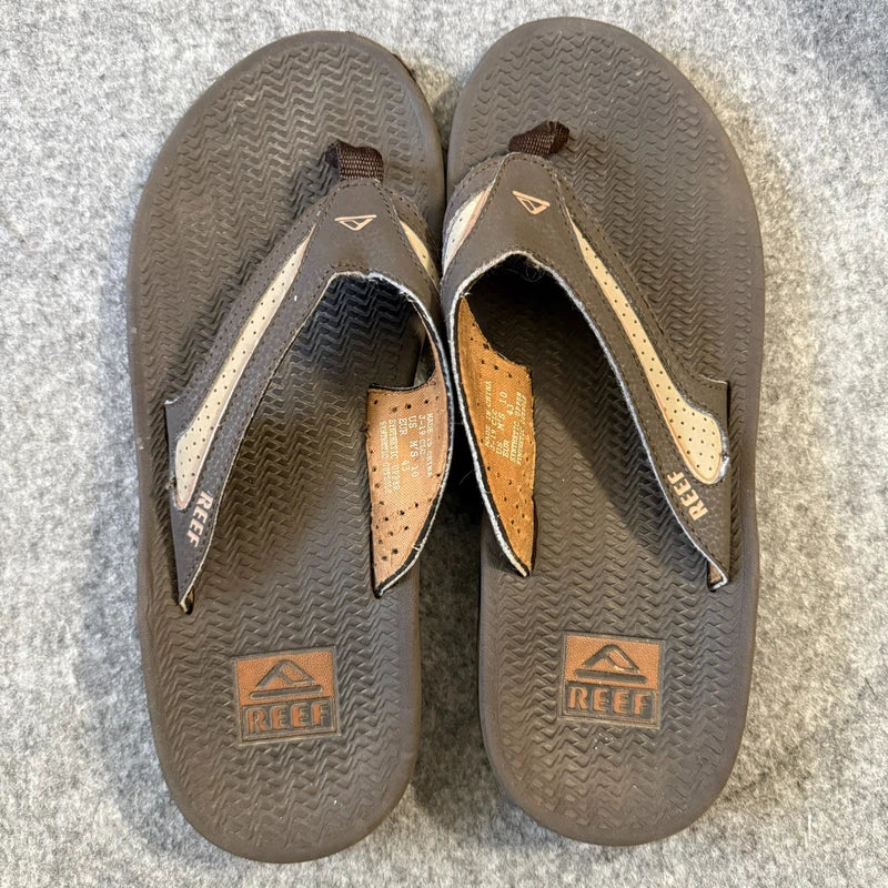 REEF Men's Size 10 EUR 43 Sandals Flex, Dark Brown/Tan