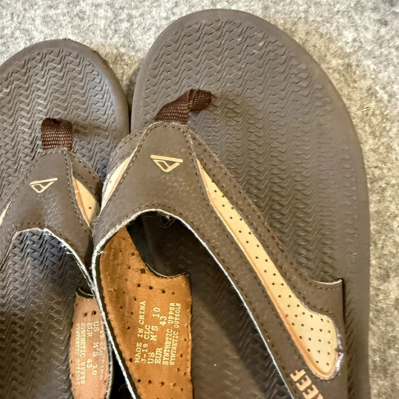 REEF Men's Size 10 EUR 43 Sandals Flex, Dark Brown/Tan