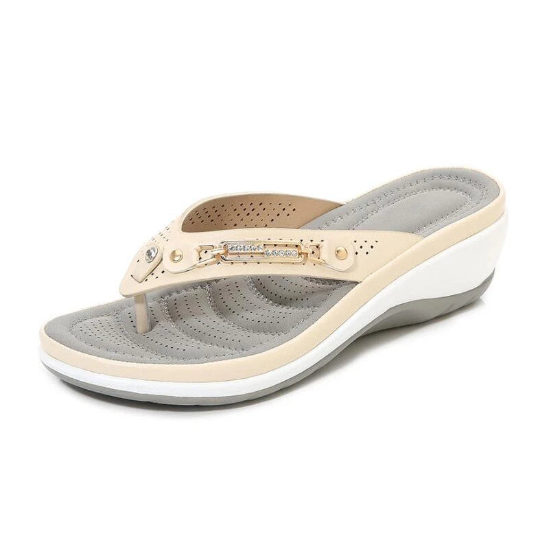 Summer Womens Flip Flops Thong Sandals Arch Support Cushion Slippers Soft Shoes