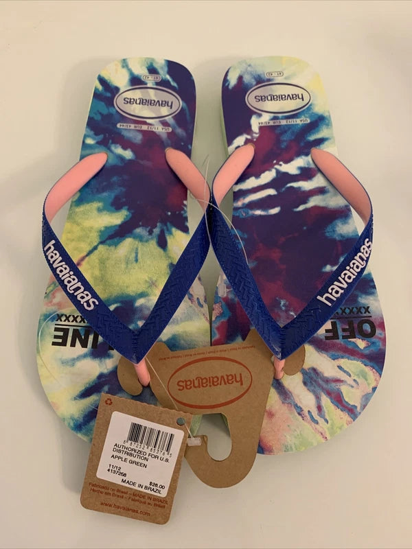 Havaianas Flip-flops Beach Slippers Sandal Apple Green Multicolor Size 11/12