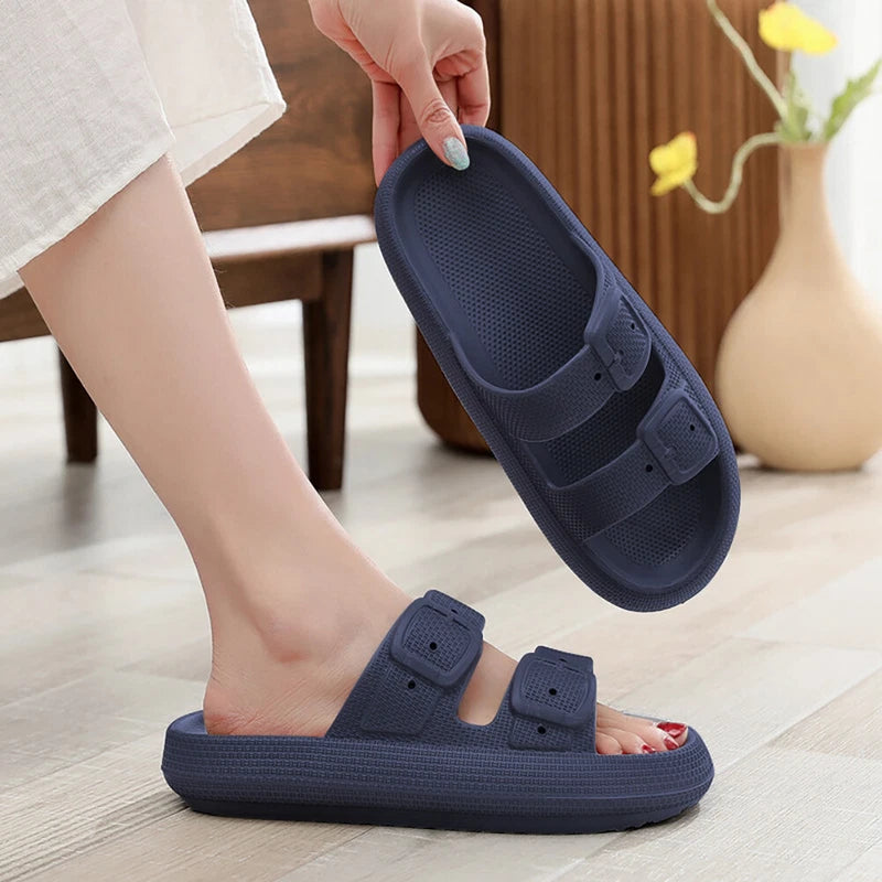 Women Men Cloud Slide Sandals Water Slippers Thicken Sole Bathroom Shoes US Size