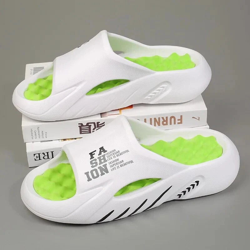 New Summer Man Massage Slippers 2025 Indoor Outdoor Beach Sandals Soft Bottom