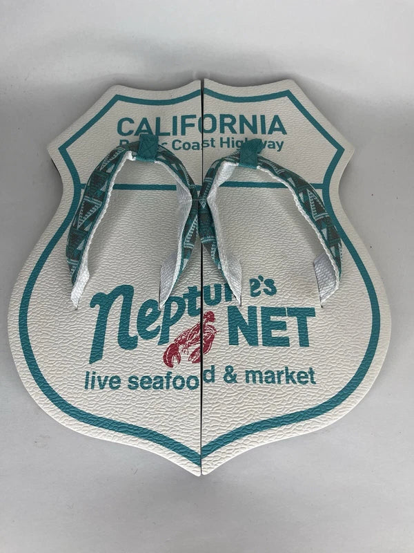 Malibu Neptune’s Net Souvenir Beach Flip Flop Slippers Men Size 12