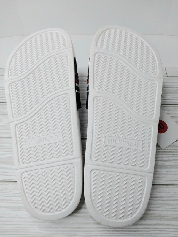 Tommy Hilfiger ☆ Classic Logo Slipper Slide Sandals Mens 10~ Red•White•Blue 🇺🇸