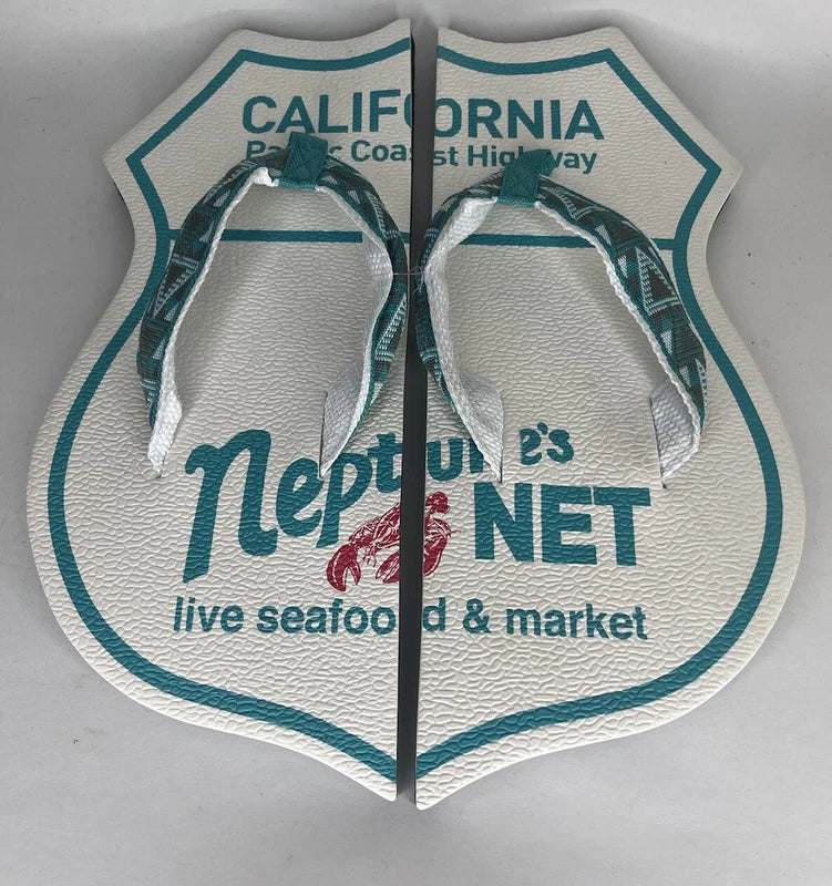 Malibu Neptune’s Net Souvenir Beach Flip Flop Slippers Men Size 12