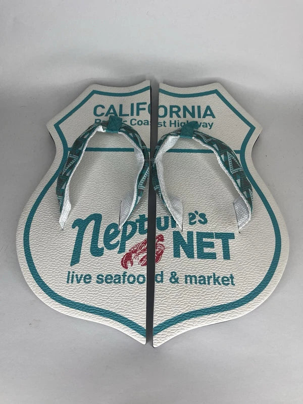 Malibu Neptune’s Net Souvenir Beach Flip Flop Slippers Men Size 12