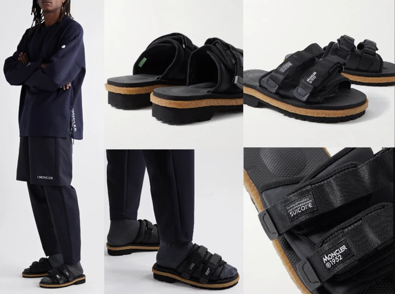 Moncler X Suicoke Moto Mountain Ripstop Vibram Sole Slides Shoes Sandals 43