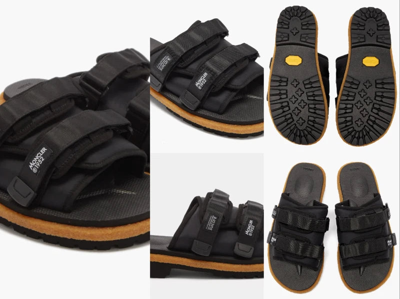 Moncler X Suicoke Moto Mountain Ripstop Vibram Sole Slides Shoes Sandals 45
