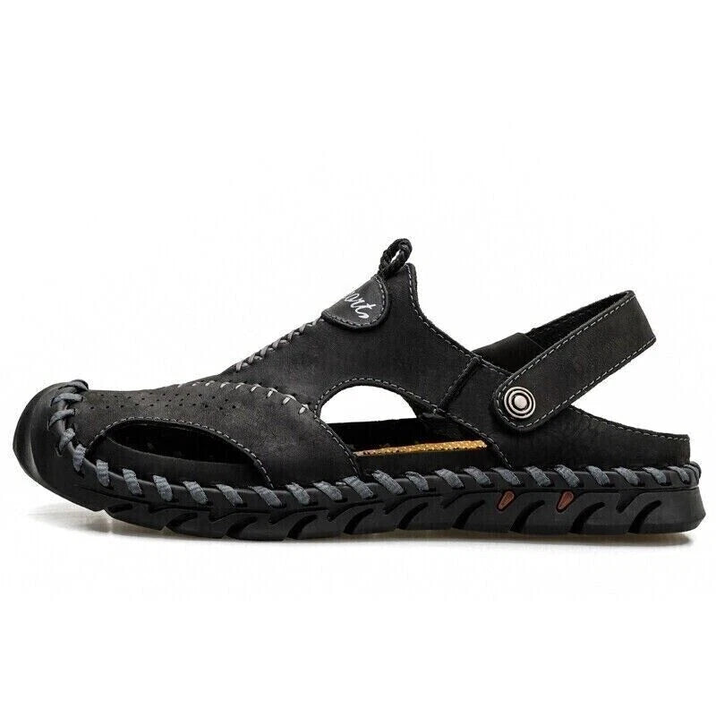 Men’s Genuine Leather Sandals Hiking Beach Slippers Outdoor Sport Casual Shoes