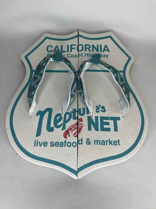 Malibu Neptune’s Net Souvenir Beach Flip Flop Slippers Men Size 12