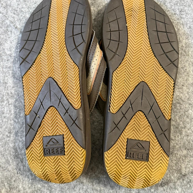 REEF Men's Size 10 EUR 43 Sandals Flex, Dark Brown/Tan