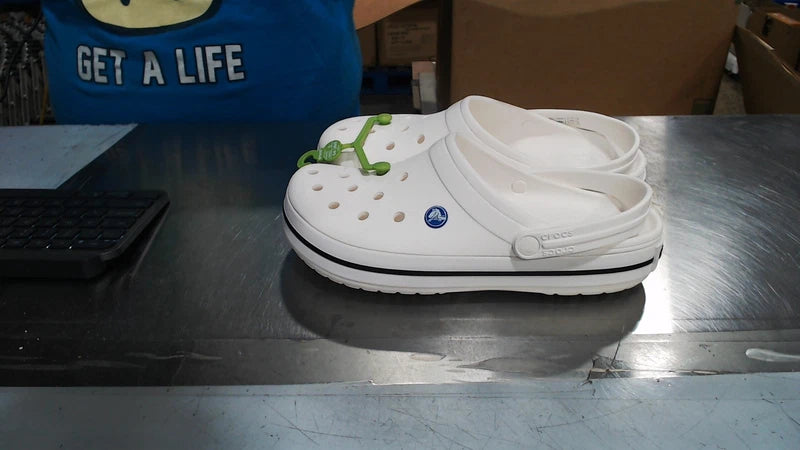 UsedLikeNew_Crocs Men's and Women's Crocband Clog, White, 12 Women/10