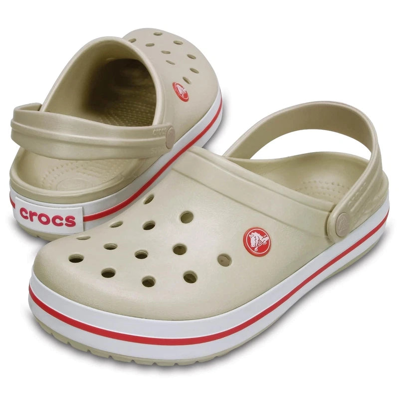 Crocs Men's and Women's Crocband Clog, Stucco/Melon, 6 Women/4 Men
