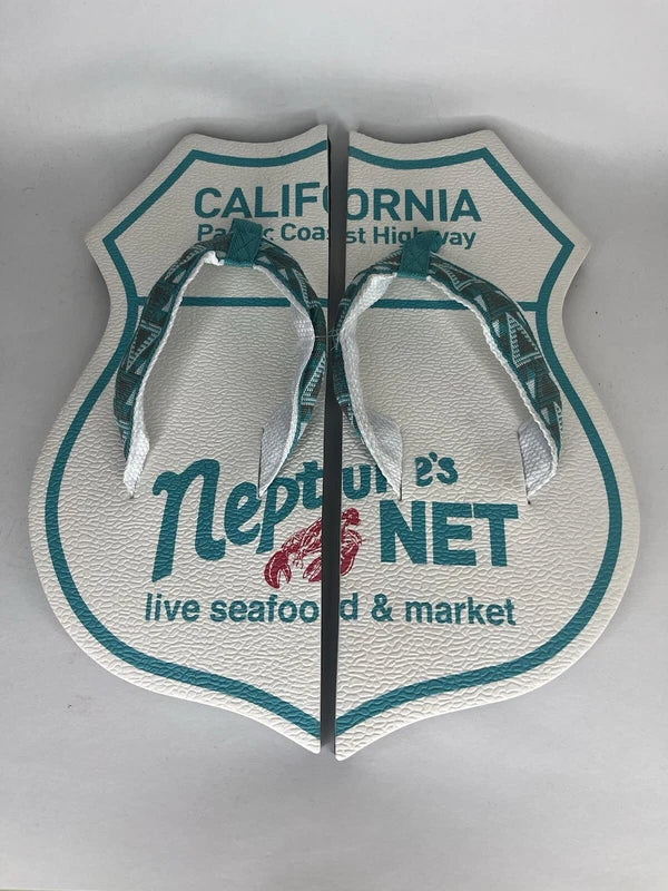 Malibu Neptune’s Net Souvenir Beach Flip Flop Slippers Men Size 12