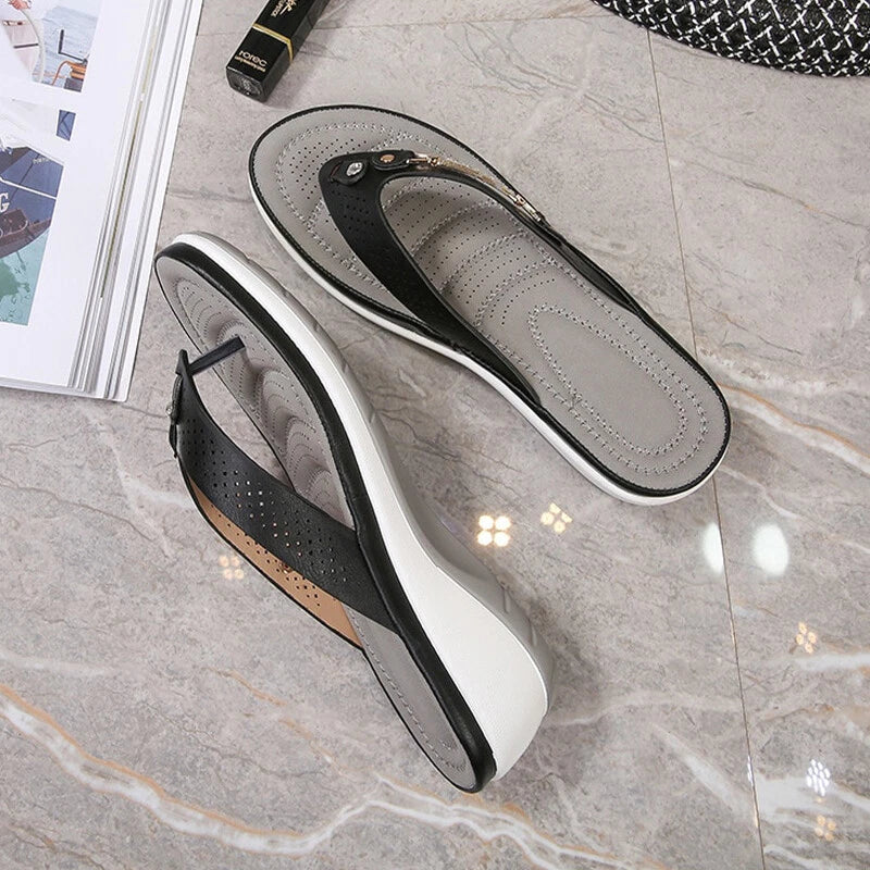 Summer Womens Flip Flops Thong Sandals Arch Support Cushion Slippers Soft Shoes