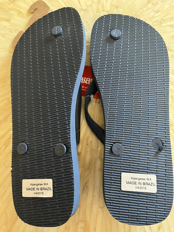 Havaianas Sandals Flip Flops Thong Shoes Surfer Slippers Blue Plaid Logo 13 NWT