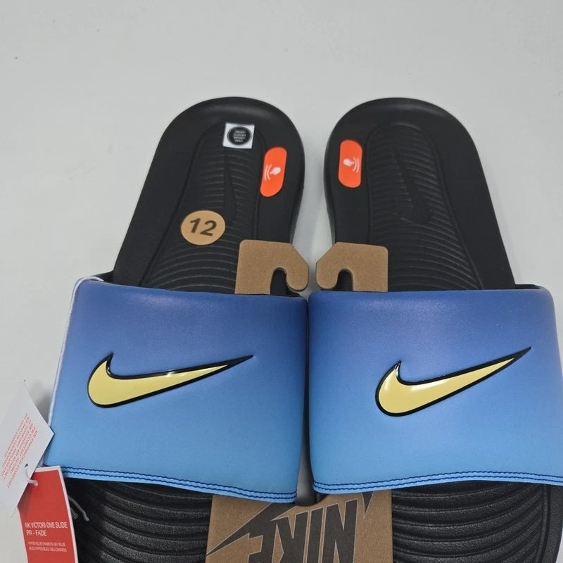Nike Victori One Slides Sandals Slipper Hyper Blue Chamois Mens Sz 12 HF4073-400